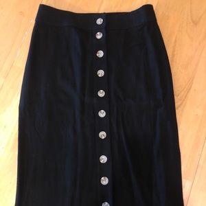 NWT Black Button Midi Pencil Skirt